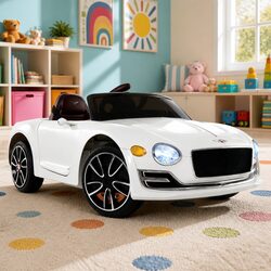 Electric Kids Ride On Car White 12V Bentley Remote Control