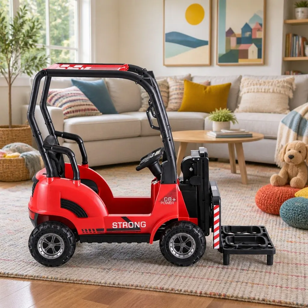 Kids Ride On Forklift Loader Toy Car Lacquer Red 12V