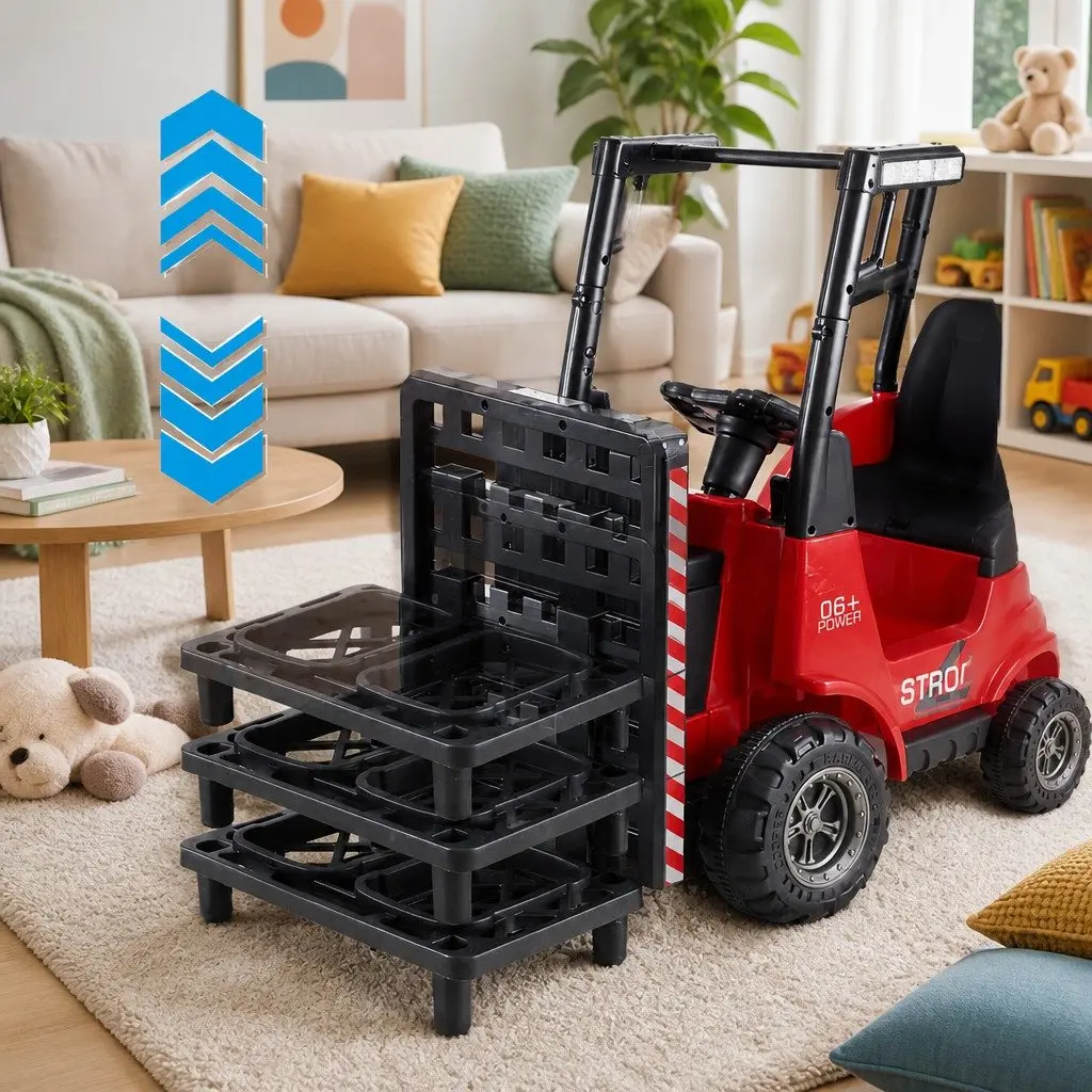 Kids Ride On Forklift Loader Toy Car Lacquer Red 12V
