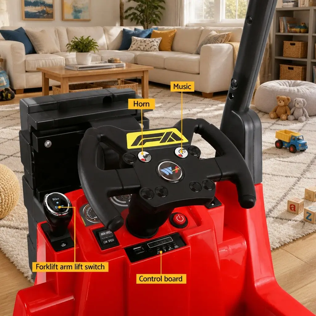 Kids Ride On Forklift Loader Toy Car Lacquer Red 12V