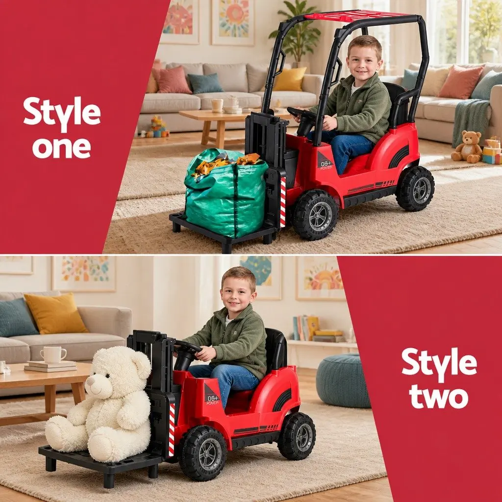 Kids Ride On Forklift Loader Toy Car Lacquer Red 12V