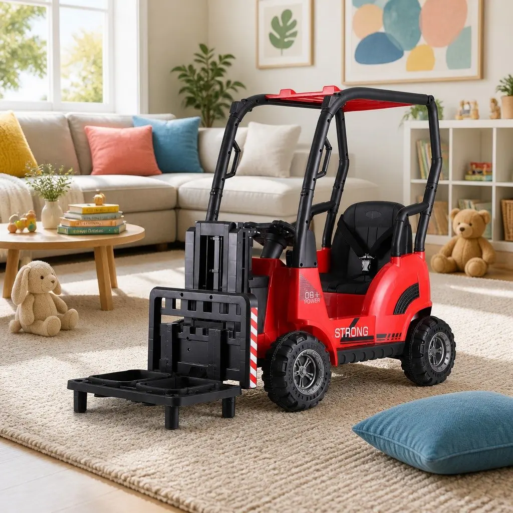 Kids Ride On Forklift Loader Toy Car Lacquer Red 12V