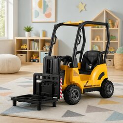High-Quality Kids Electric Forklift Loader 12V Yellow