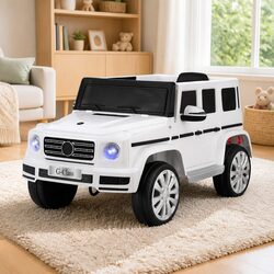 White 12V Electric Ride On Car for Kids with Remote Control