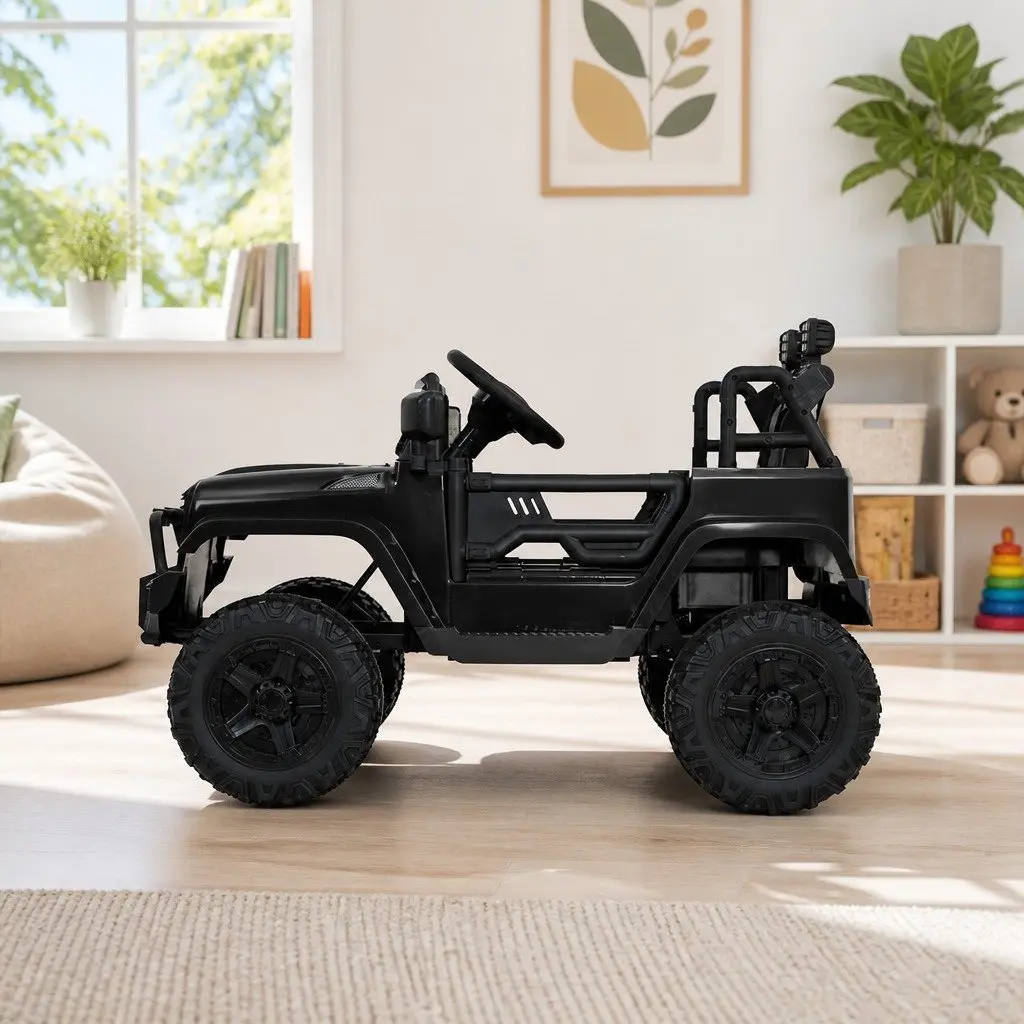 Kids Electric Ride On Jeep Car 12V Battery Remote Control Toy Black