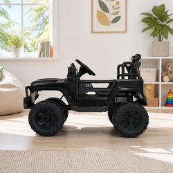 Durable 12V Kids Electric Ride On Jeep Car - Black