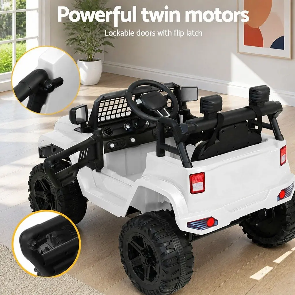 Ride On Car Electric Jeep 12V Battery Operated White