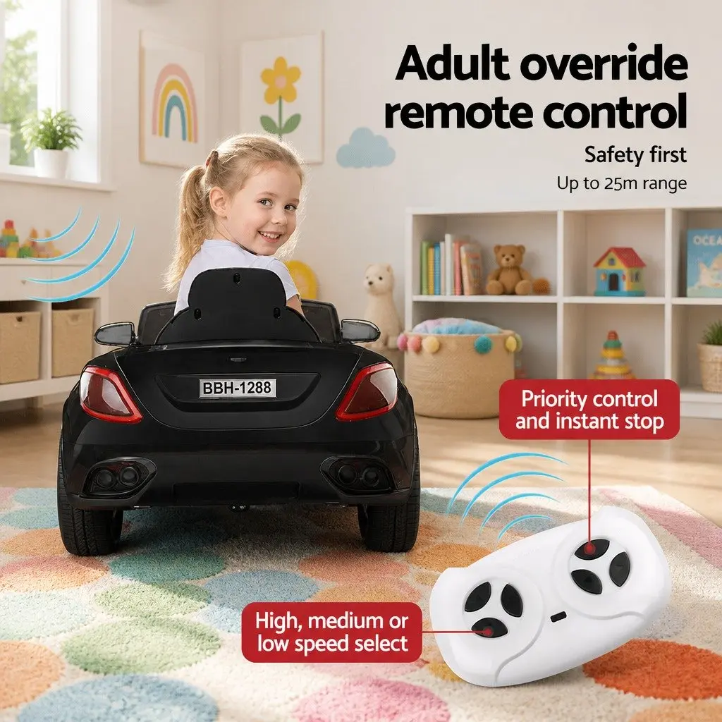 Ride On Car 12V Electric Battery Powered Toy Black