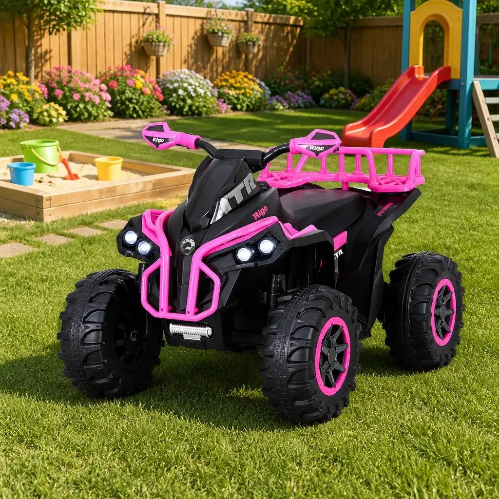 12V Pink Electric Kids Ride On ATV with Dual Motors