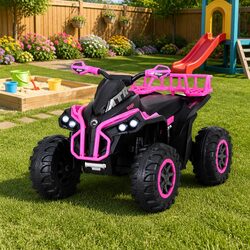 12V Pink Electric Kids Ride On ATV with Dual Motors