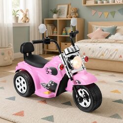 Electric Pink Kids Ride On Motorbike with Safety Features