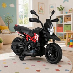 Premium Kids Electric Ride On Motorbike Black 6V Toy