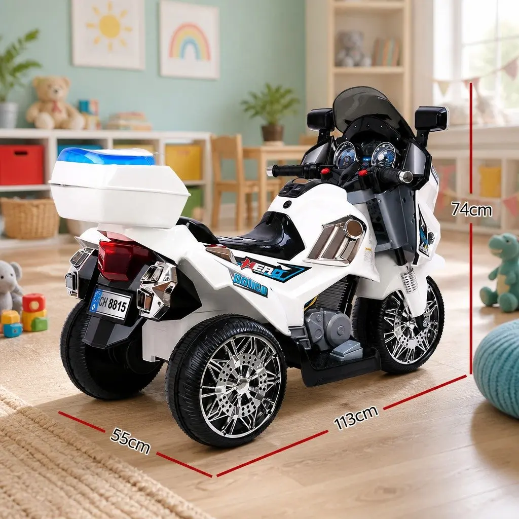 Police-Themed Electric Ride-On Car for Kids