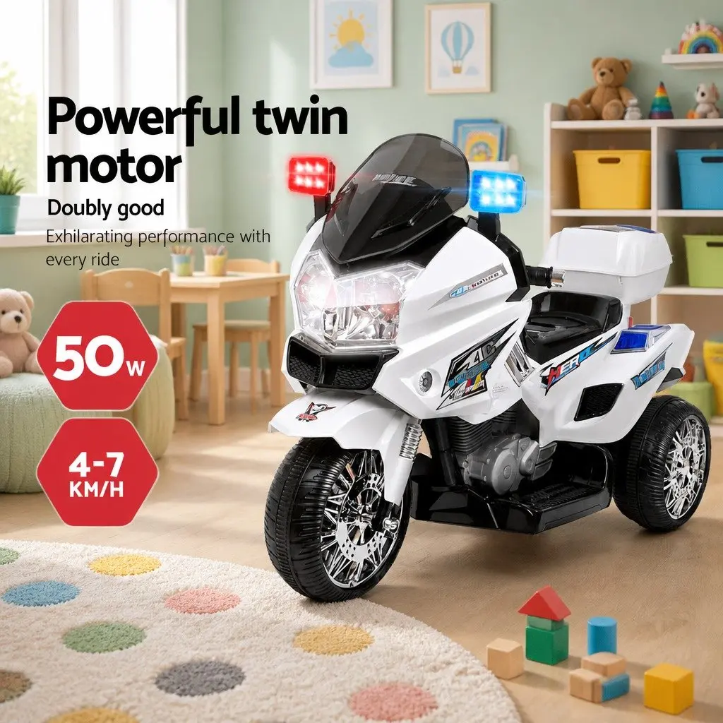 Police-Themed Electric Ride-On Car for Kids