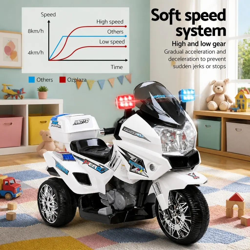 Police-Themed Electric Ride-On Car for Kids