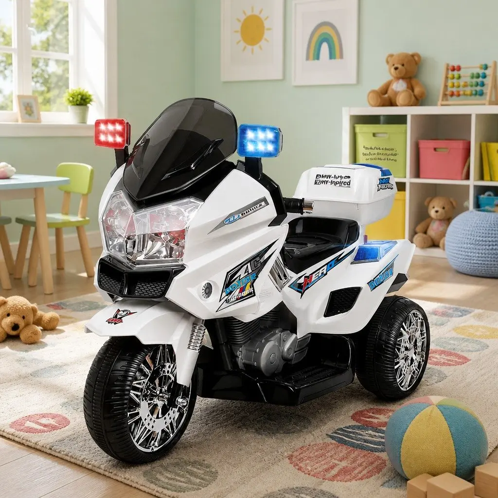 Police-Themed Electric Ride-On Car for Kids