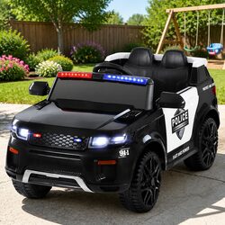 Premium Kids Electric Ride On Police Car with Remote Control
