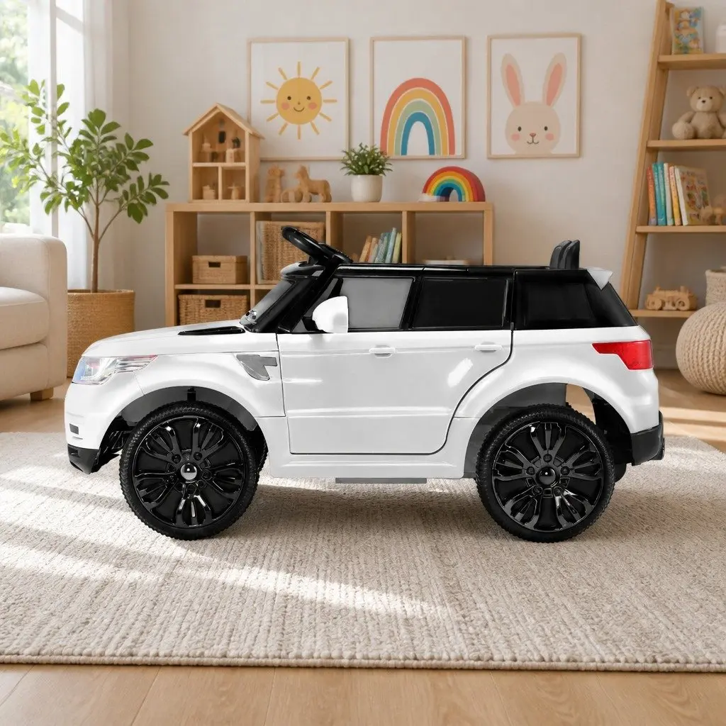 Ride On Car Electric 12V White Toy Rechargeable Battery