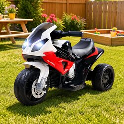 Sturdy Kids Electric Ride On Motorcycle with 6V Battery - Red