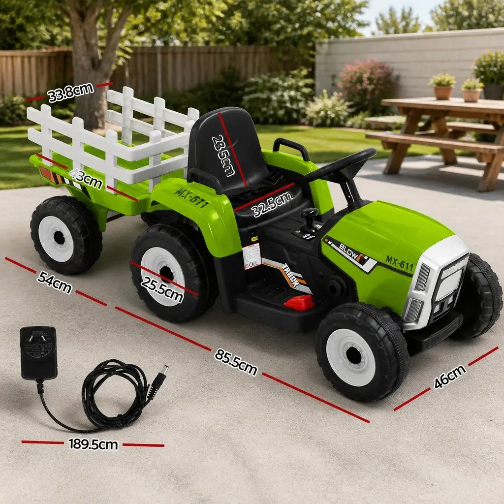 Kids Ride-On Tractor with Detachable Trailer