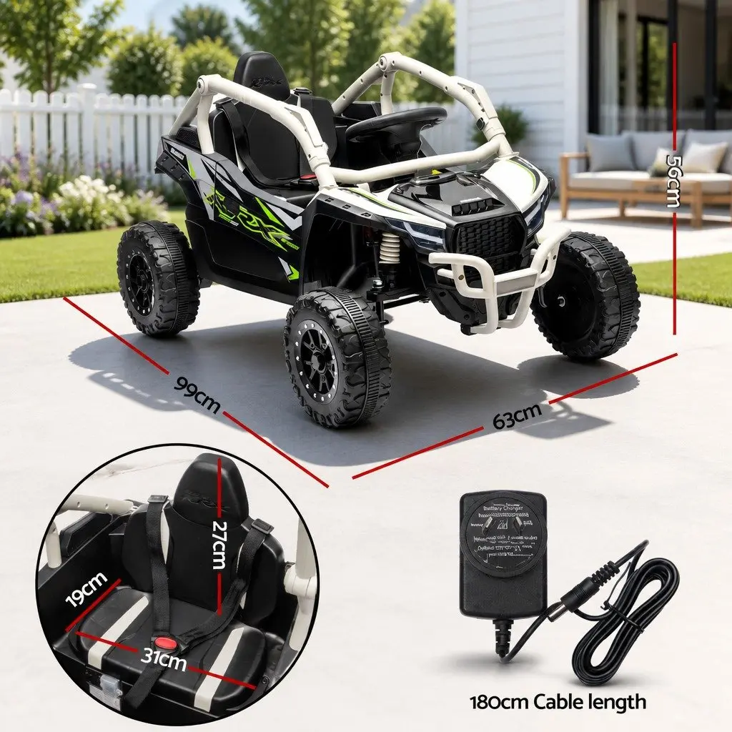 Ride On Car Electric Toy Off-Road Grey for Kids Ages 3 to 8 with Remote Control Music Steering Wheel