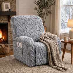Durable Recliner Chair Cover with Side Storage Pockets