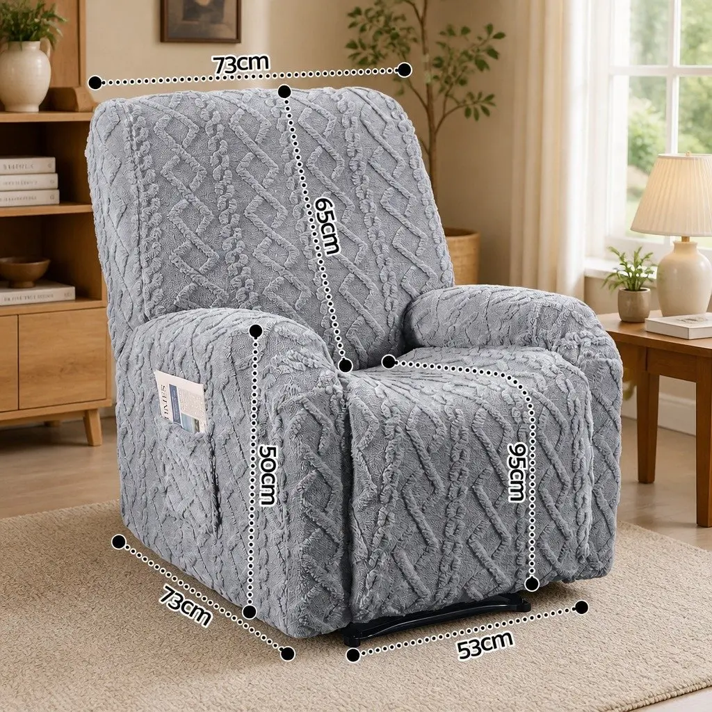 Recliner Chair Cover Fabric Grey