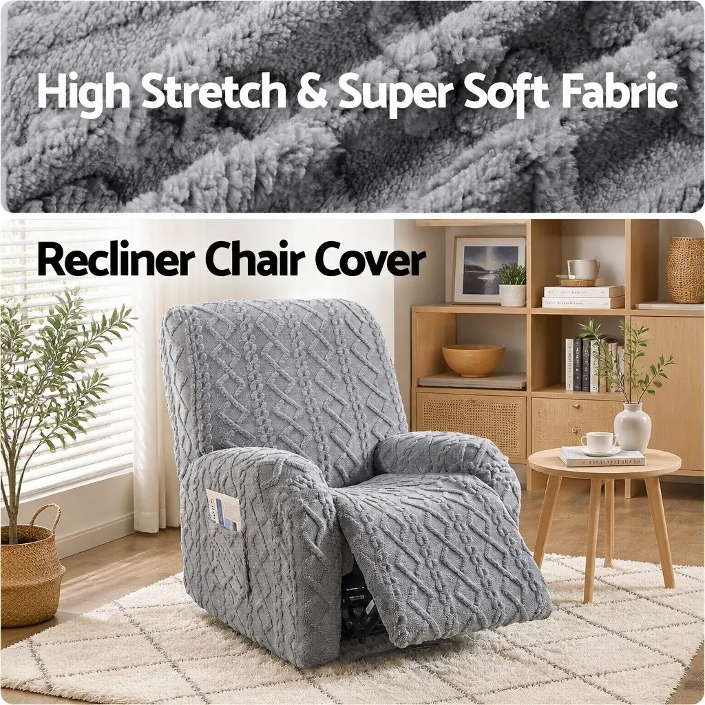 Recliner Chair Cover Fabric Grey