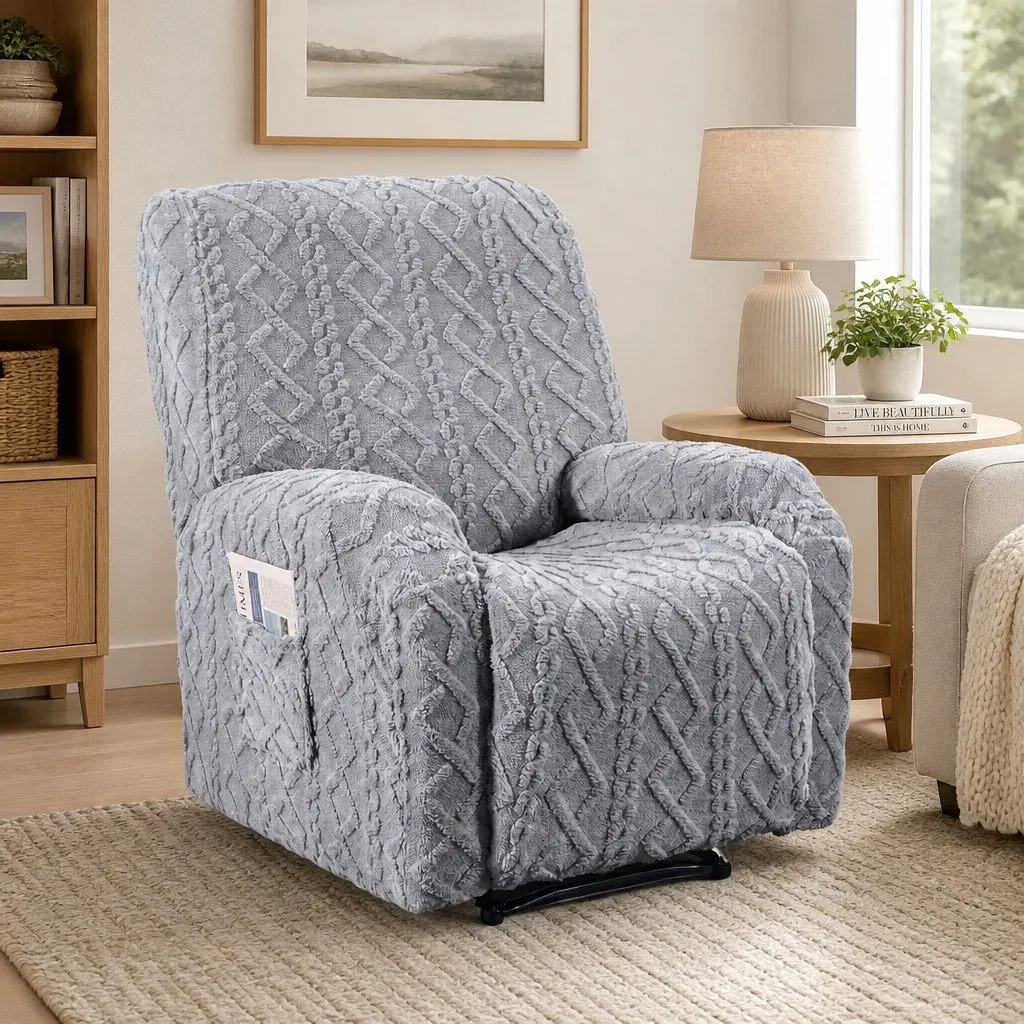 Recliner Chair Cover Fabric Grey