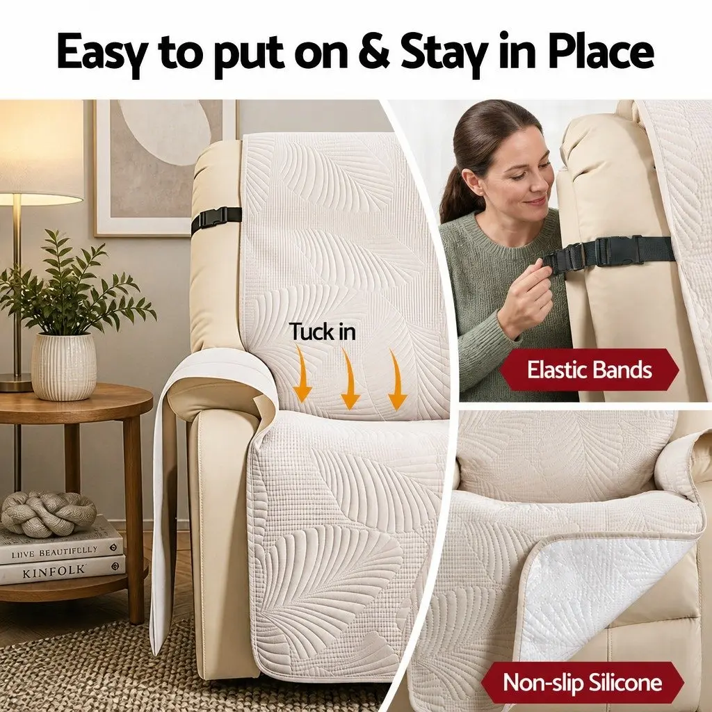 Waterproof Recliner Chair Cover with Storage Pockets