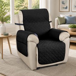 Water-Resistant Recliner Chair Cover 1-Seater Black