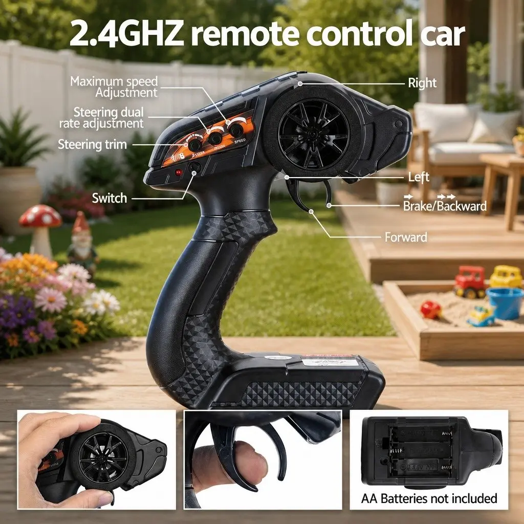 Kids Remote Control Off-Road Truck 2WD Electric Vehicle Toy with Lights RC Car