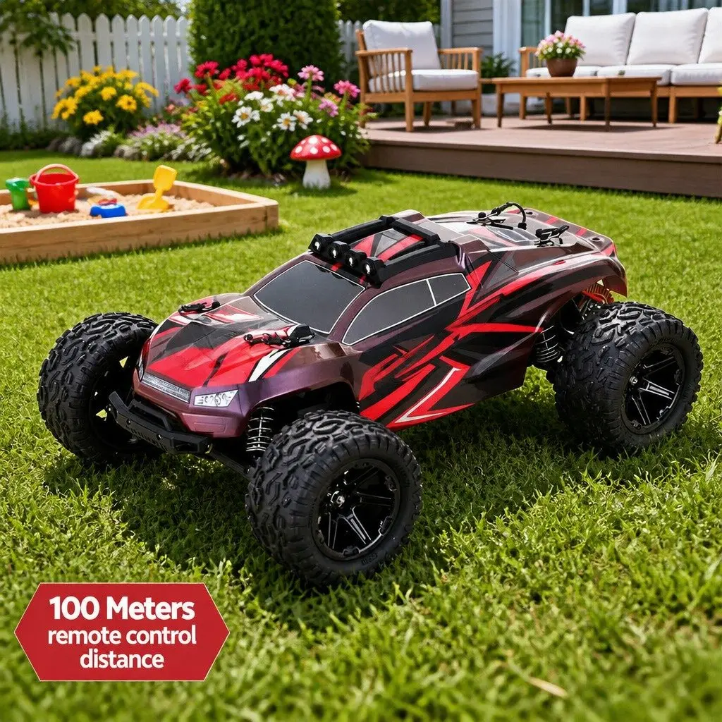 Kids Remote Control Off-Road Truck 2WD Electric Vehicle Toy with Lights RC Car