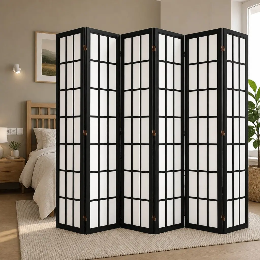 6 Panel Folding Room Divider 170cm Screen