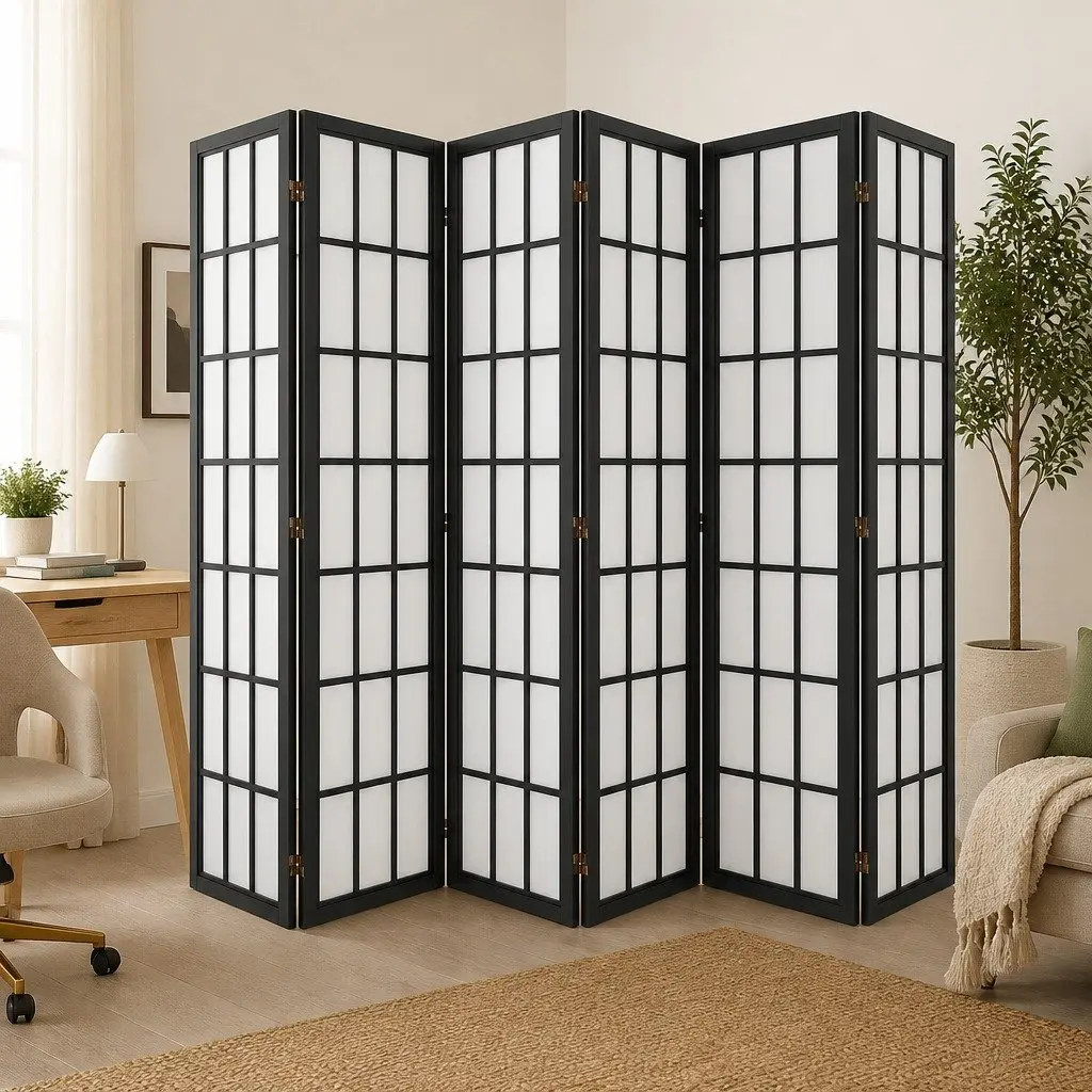 6 Panel Folding Room Divider 170cm Screen