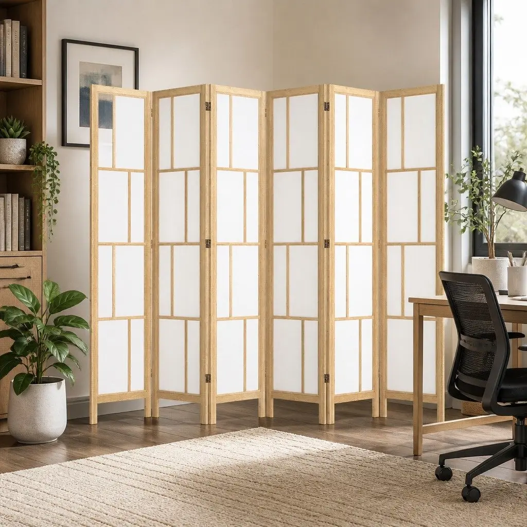 6 Panel Room Divider 170cm Freestanding Folding Screen