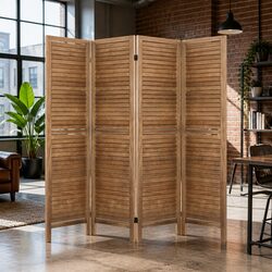 Sturdy 4 Panel Folding Privacy Screen 160x170cm