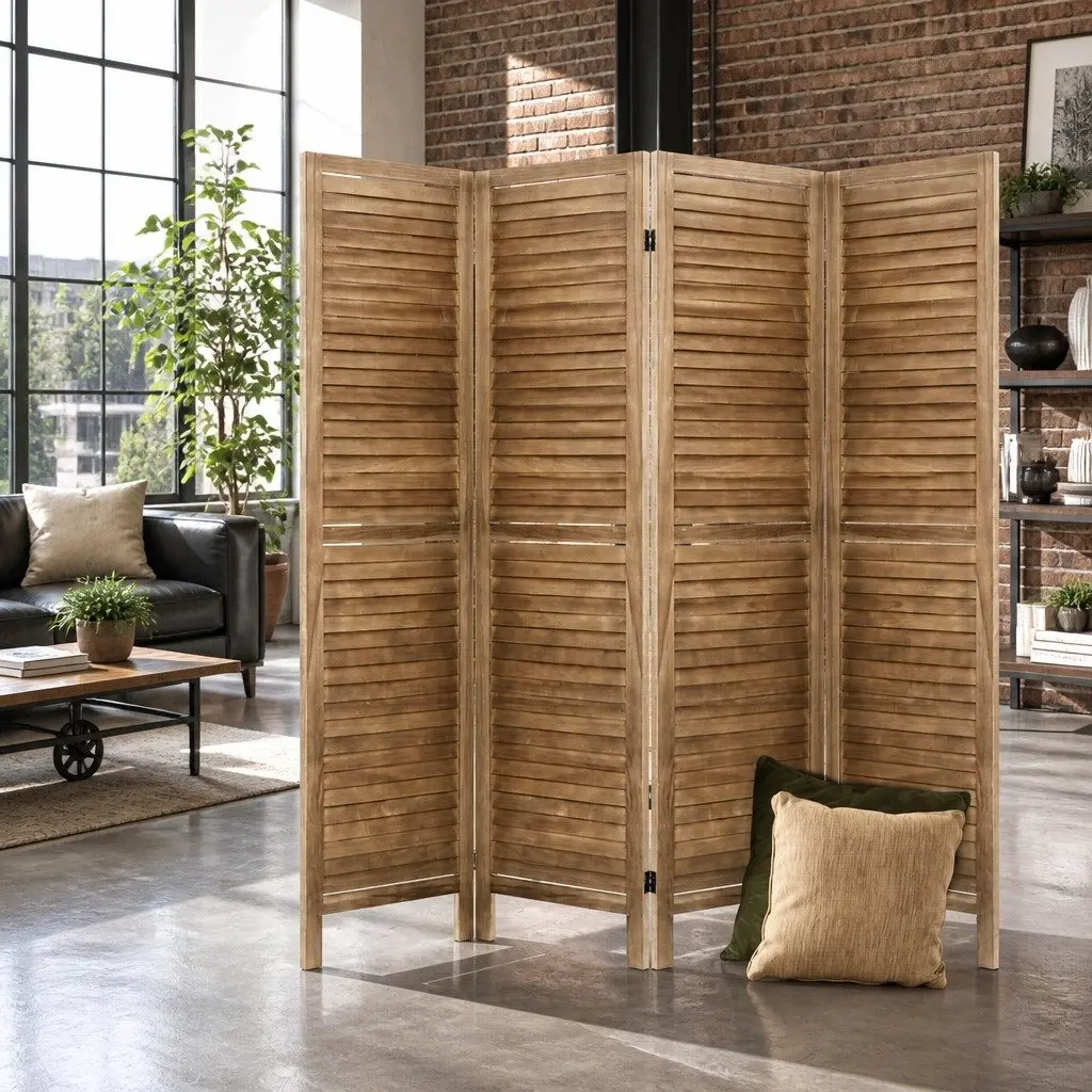 4 Panel Folding Privacy Screen 160x170cm