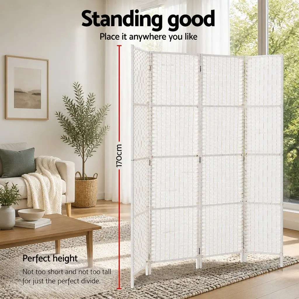8-Panel Room Divider Screen 326x170cm White