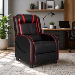 Sturdy Leather Gaming Recliner Chair with Footrest