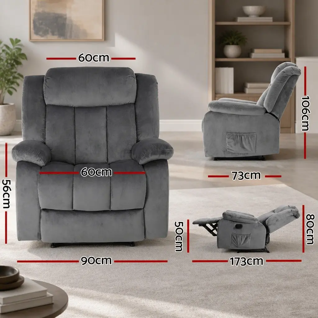 Electric Massage Recliner with Remote Control