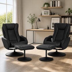 Durable Recliner Chair with Heated Massage and Ottoman