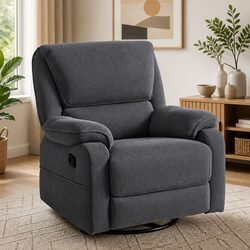 High-Quality Grey Swivel Recliner Chair with Massage