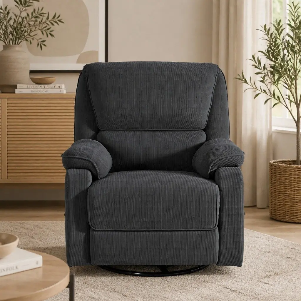 Grey Swivel Recliner Chair with Massage