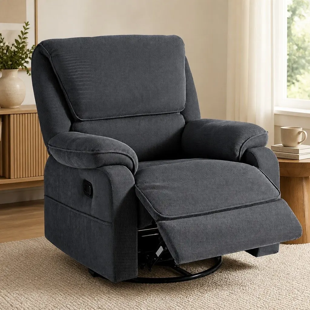 Grey Swivel Recliner Chair with Massage