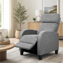 Grey Fabric Reclining Armchair for Ultimate Comfort