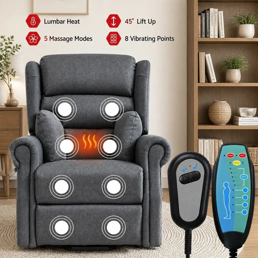 Recliner Chair with Electric Lift and Massage Function