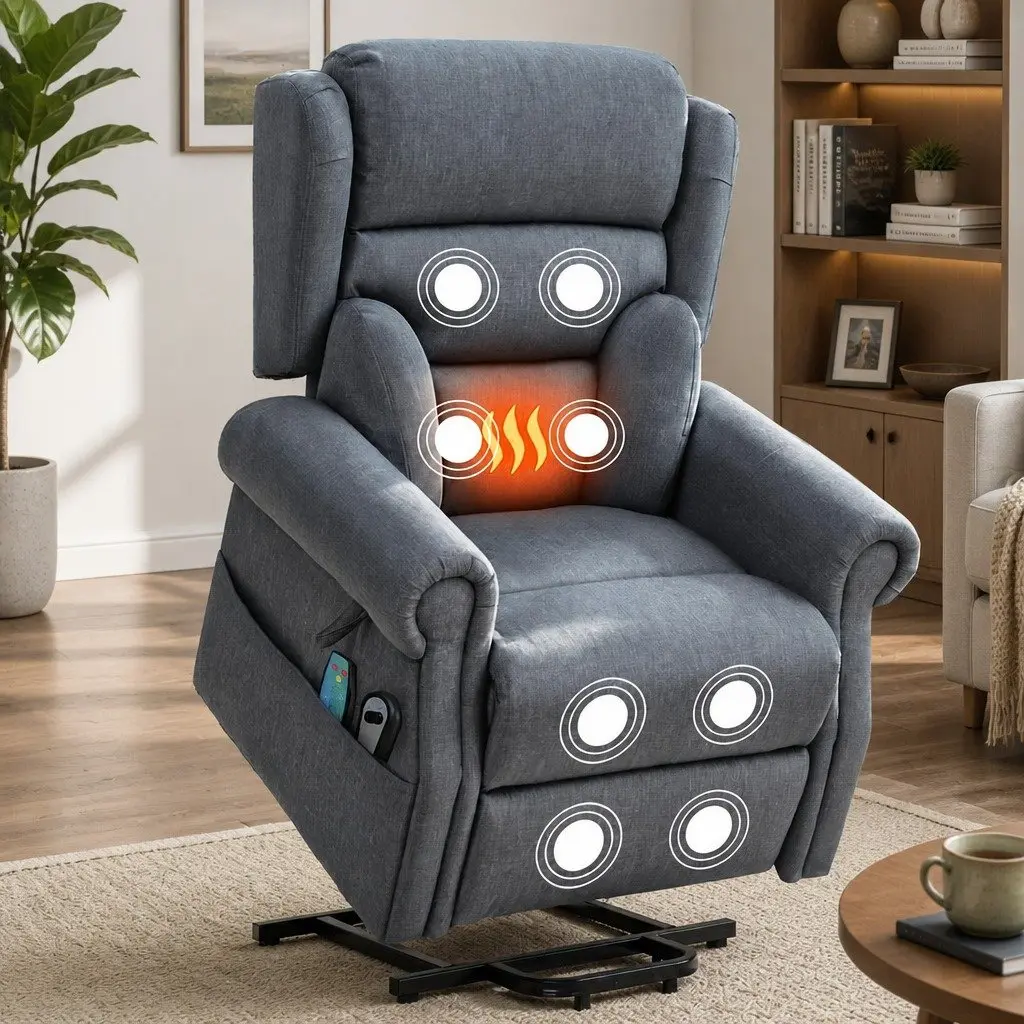 Recliner Chair with Electric Lift and Massage Function