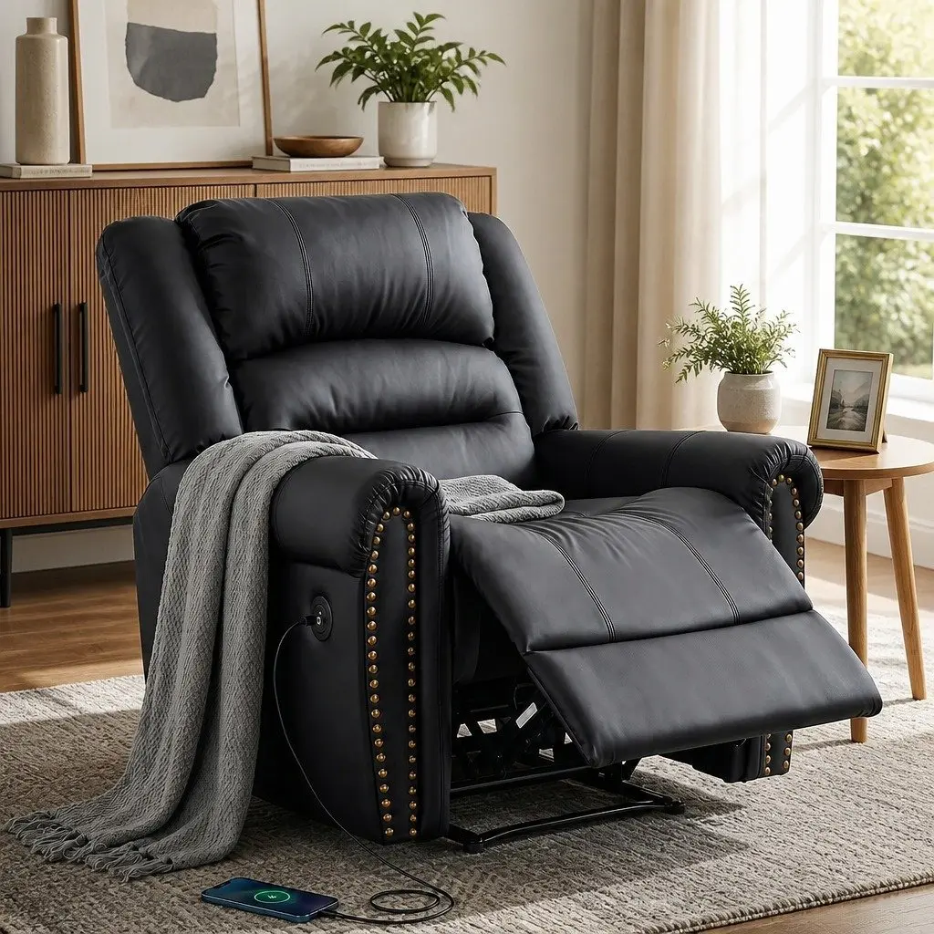 Manual Recliner Chair with USB Charging Port