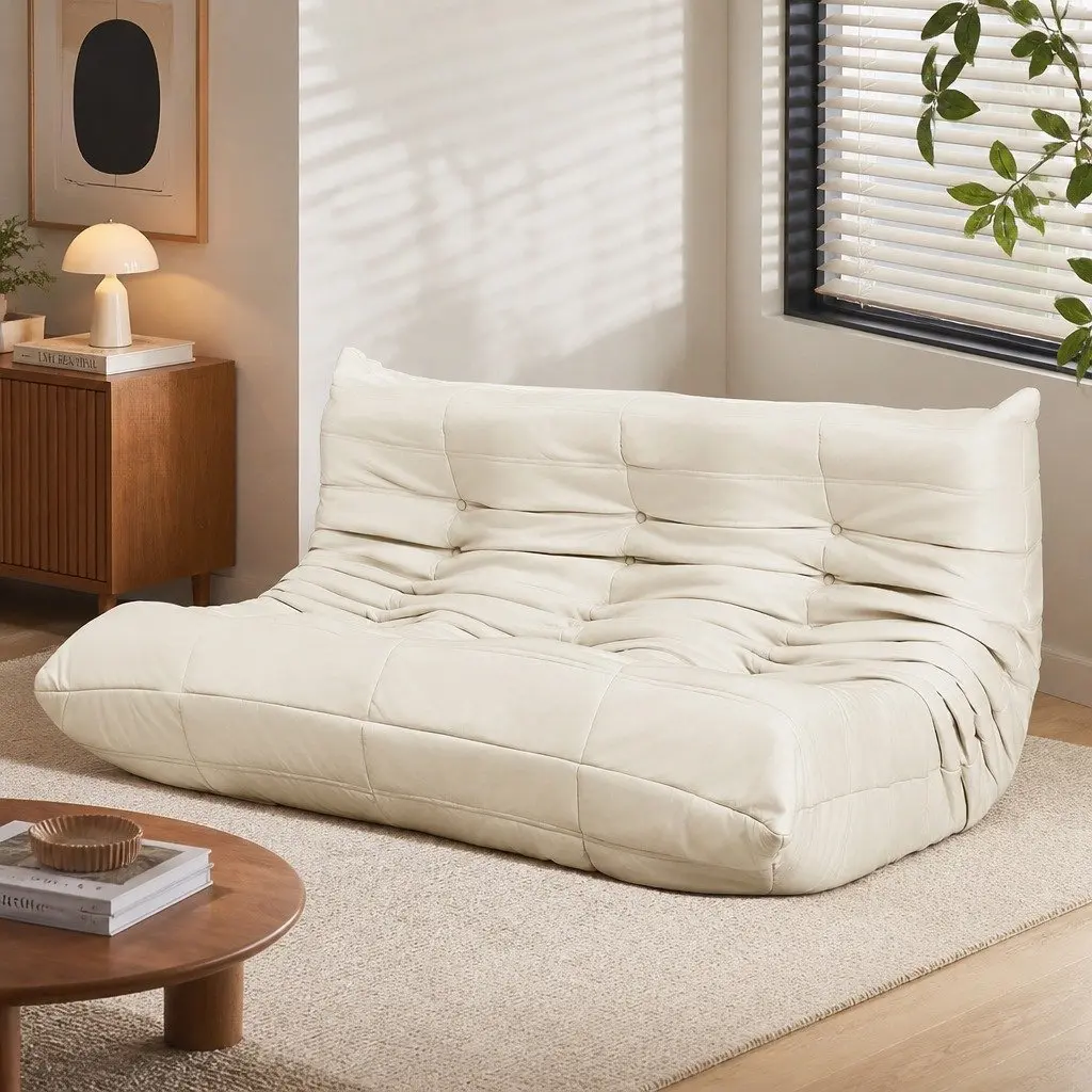 3 Seater Sofa Microfibre Foam 175cm Beige